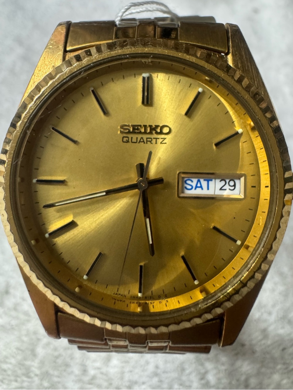 Seiko Gold Tone Quartz Watch with Gold Dial